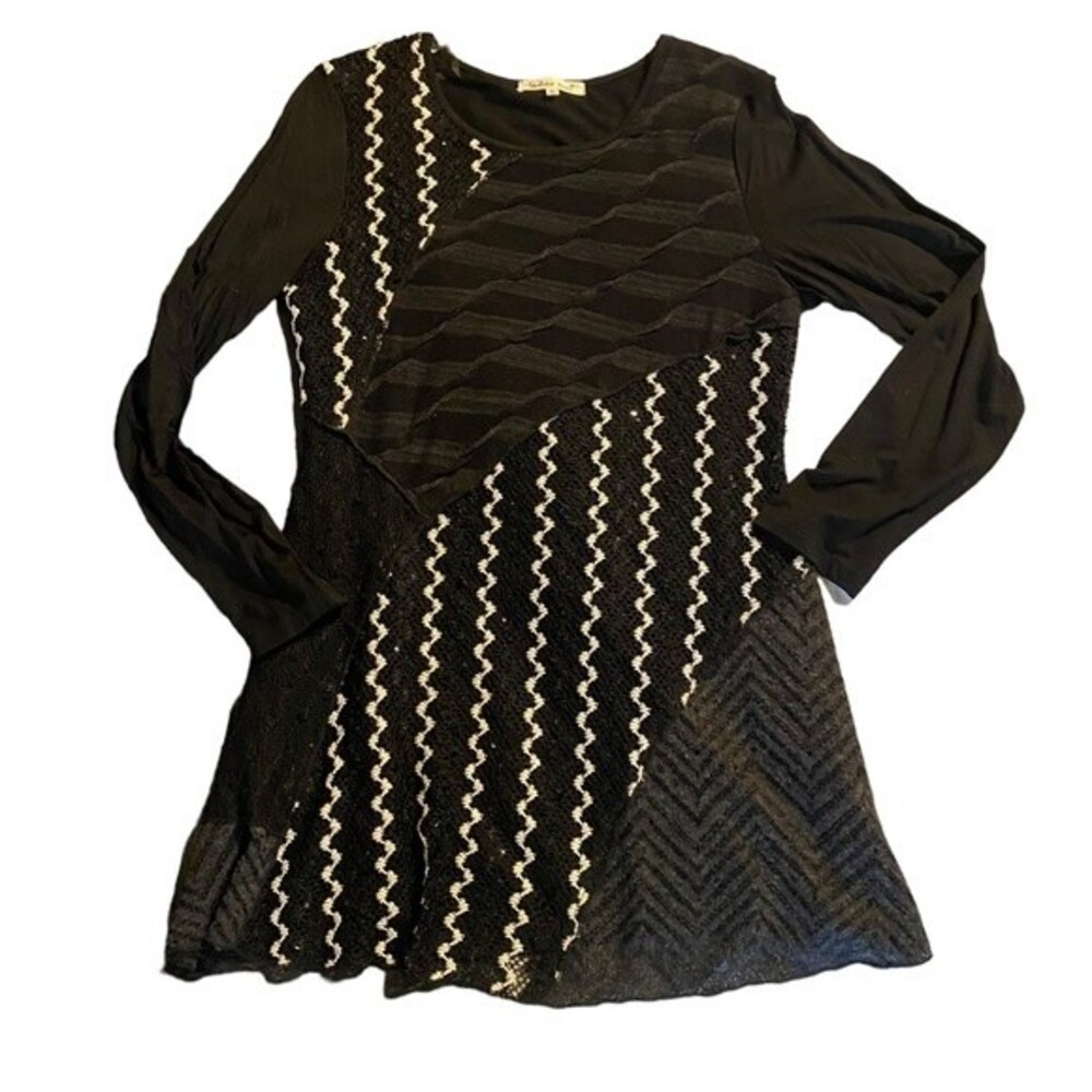 Indigo Soul crochet sweater in 5 different patterns, mini dress size small